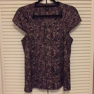 Ann Taylor purple cap sleeve blouse